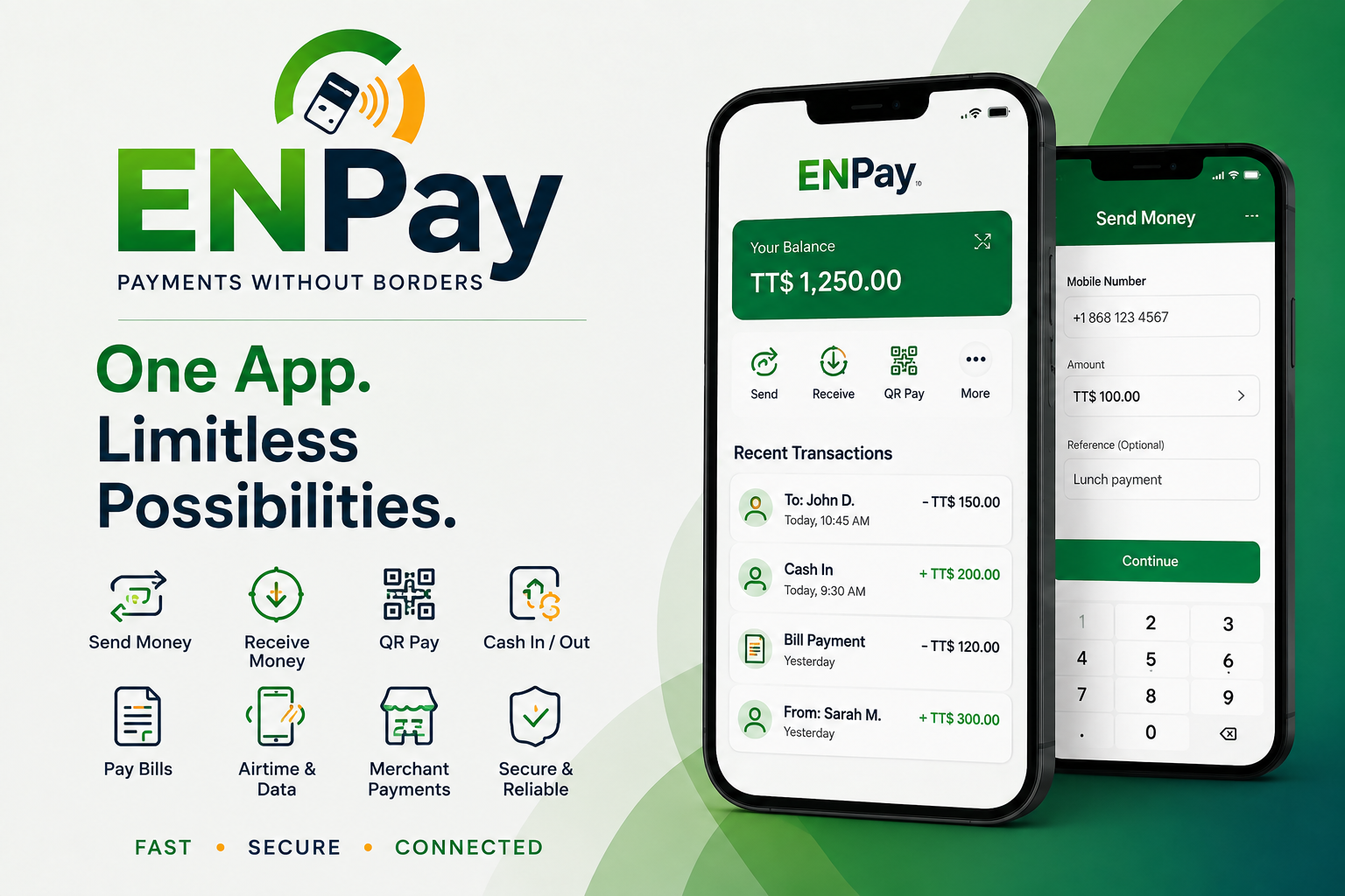 Conceptual ENPay mobile application and payment services visual